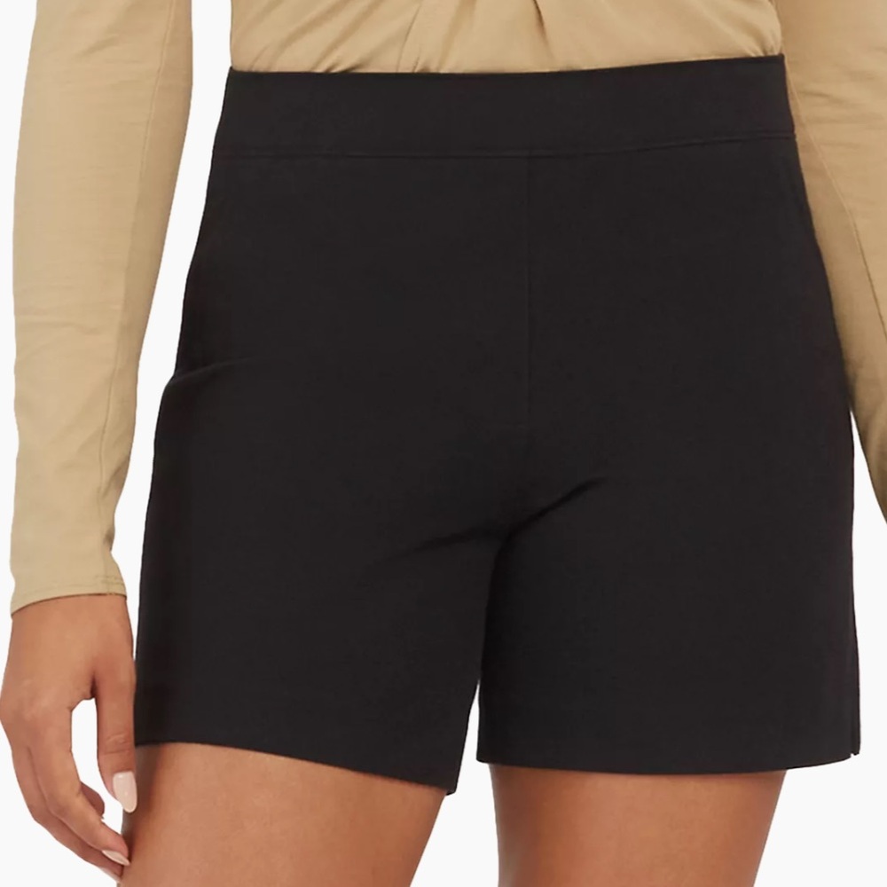 New Spanx Polished Stretch Cotton 6” Shorts Classic Black - Picture 5 of 12